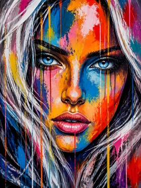 Farbintensives Porträt Wandbild als Acrylbild
