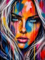 Farbintensives Porträt Wandbild als Acrylbild