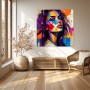Pop-Art Porträt in Violett – Wandbild auf Leinwand