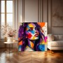 Pop-Art Porträt in Violett – Wandbild auf Leinwand
