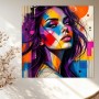 Pop-Art Porträt in Violett – Wandbild auf Leinwand