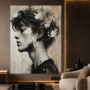 Expressives Profil in Schwarz-Weiß – Wandbild als Acrylbild