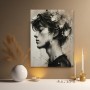 Expressives Profil in Schwarz-Weiß – Wandbild als Acrylbild