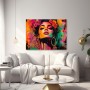 Pop-Art Porträt als Wandbild & Poster in Neonfarben