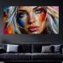 Blue Gaze Wandbild – Ausdrucksstarkes Poster Porträt