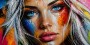 Blue Gaze Wandbild – Ausdrucksstarkes Poster Porträt