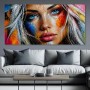 Blue Gaze Wandbild – Ausdrucksstarkes Poster Porträt