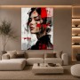 Rotes Porträt Wandbild als modernes Poster