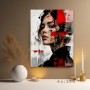Rotes Porträt Wandbild als modernes Poster