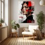 Rotes Porträt Wandbild als modernes Poster