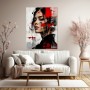 Rotes Porträt Wandbild als modernes Poster