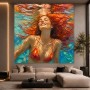 Sommer unter Wasser – Leinwand Wandbild mit leuchtender Wasserreflexion