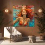 Sommer unter Wasser – Leinwand Wandbild mit leuchtender Wasserreflexion