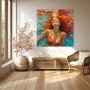 Sommer unter Wasser – Leinwand Wandbild mit leuchtender Wasserreflexion