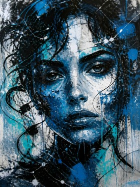 Modernes Wandbild Blue Gaze als Acrylbild