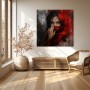 Roter Schleier – Modernes Wandbild als Gallery Leinwand