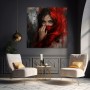 Roter Schleier – Modernes Wandbild als Gallery Leinwand
