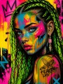 Fearless Queen – Poster als urbanes Wandbild in Neonfarben