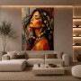 Blüten im Haar – Wandbild als Gallery Leinwand