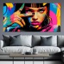 Neon Pop Porträt – Modernes Wandbild als Gallery Leinwand