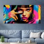 Neon Pop Porträt – Modernes Wandbild als Gallery Leinwand