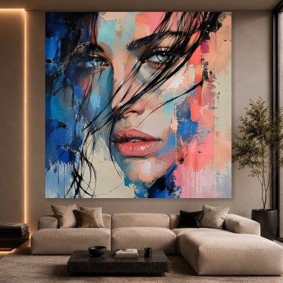 Fesselnder Blick – Modernes Wandbild als Gallery Leinwand