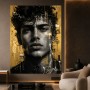 Urbanes Porträt in Schwarz-Gold – Wandbild als Fine Art Print