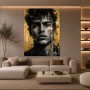 Urbanes Porträt in Schwarz-Gold – Wandbild als Fine Art Print