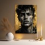 Urbanes Porträt in Schwarz-Gold – Wandbild als Fine Art Print
