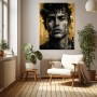 Urbanes Porträt in Schwarz-Gold – Wandbild als Fine Art Print