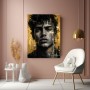 Urbanes Porträt in Schwarz-Gold – Wandbild als Fine Art Print