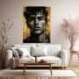 Urbanes Porträt in Schwarz-Gold – Wandbild als Fine Art Print