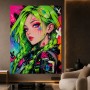 Neon Rebel Girl – Modernes Wandbild als Gallery Print