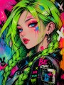 Neon Rebel Girl – Modernes Wandbild als Gallery Print