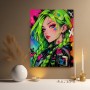 Neon Rebel Girl – Modernes Wandbild als Gallery Print