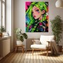 Neon Rebel Girl – Modernes Wandbild als Gallery Print