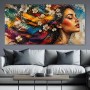 Blüten im Farbenstrom – Modernes Wandbild als Gallery Leinwand