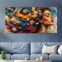 Blüten im Farbenstrom – Modernes Wandbild als Gallery Leinwand