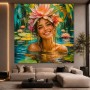 Lotuslächeln im Tropenteich – Wandbild als Gallery Leinwand
