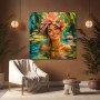 Lotuslächeln im Tropenteich – Wandbild als Gallery Leinwand