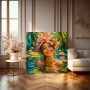 Lotuslächeln im Tropenteich – Wandbild als Gallery Leinwand