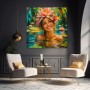 Lotuslächeln im Tropenteich – Wandbild als Gallery Leinwand
