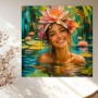 Lotuslächeln im Tropenteich – Wandbild als Gallery Leinwand