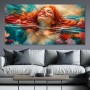 Sommerliches Wandbild Poster mit rothaariger Frau im Wasser