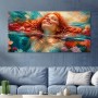 Sommerliches Wandbild Poster mit rothaariger Frau im Wasser