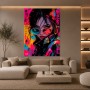 Neon Rebellin Wandbild auf Leinwand