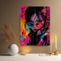 Neon Rebellin Wandbild auf Leinwand