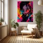 Neon Rebellin Wandbild auf Leinwand