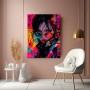 Neon Rebellin Wandbild auf Leinwand