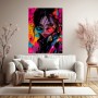 Neon Rebellin Wandbild auf Leinwand